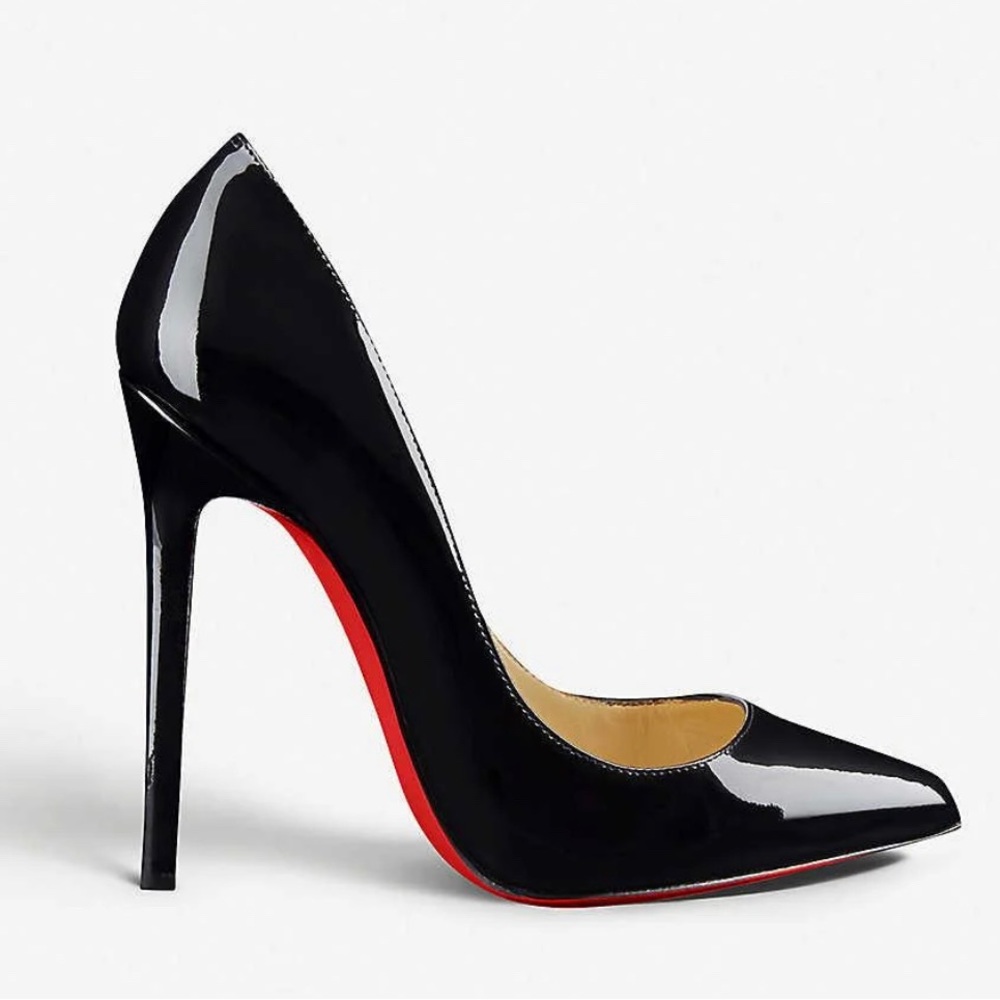 Christian Louboutin Pigalle 120 pumps in black patent calf leather.
